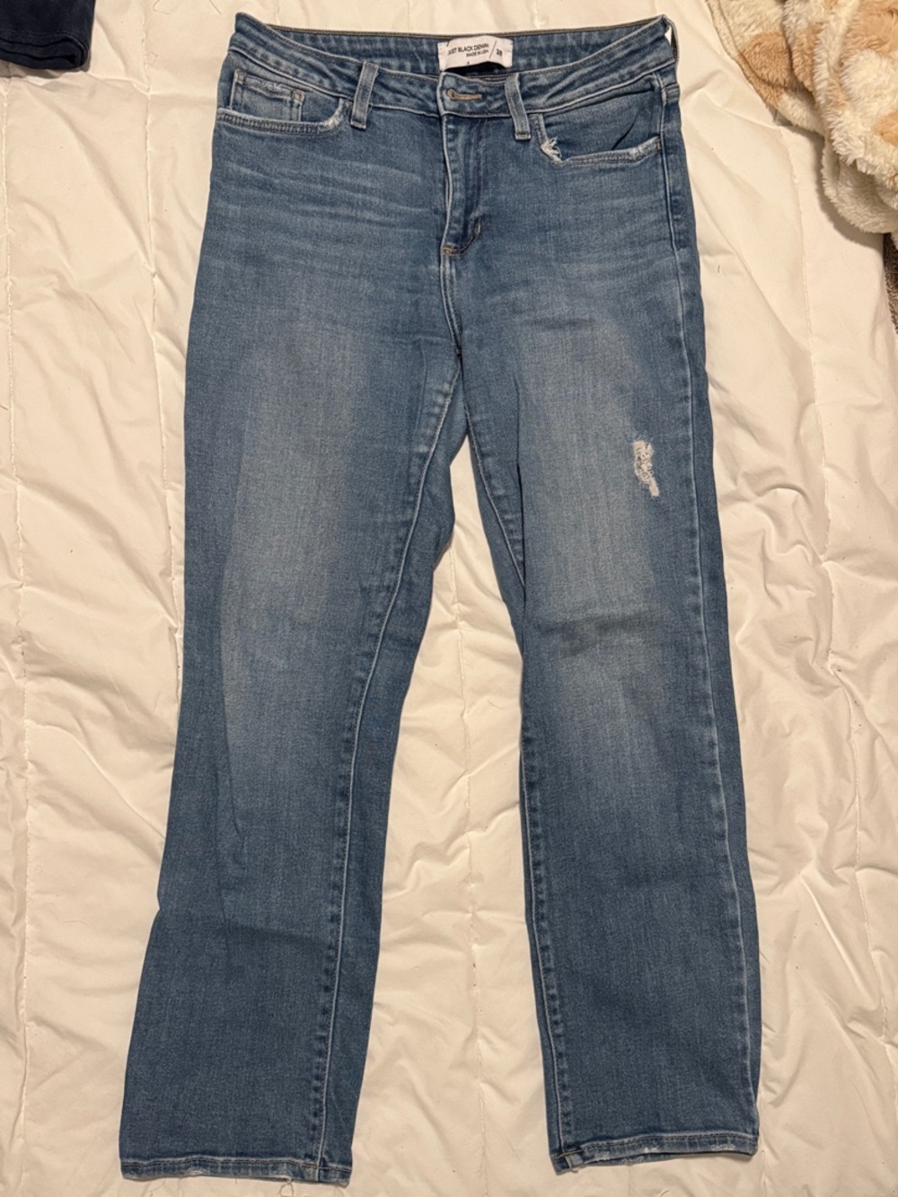 Just Black Medium Wash Straight Leg Jeans